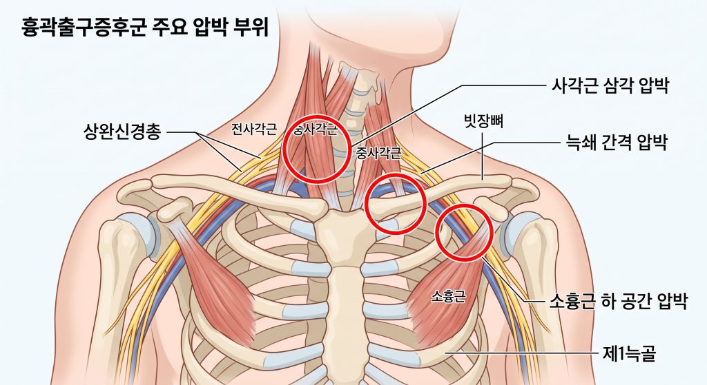 흉곽출구증후군 압박 부위
